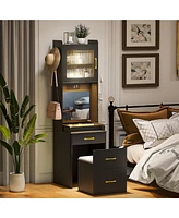 Vlsrka 3-in-1 Vanity Desk with Flip-up Mirror and Human Sensor Led Light