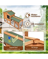 58 Inch Weatherproof Wooden Rabbit Hutch