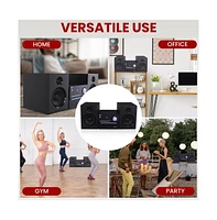 Pyle 3-Piece Wireless Bt Streaming Stereo System with MP3, Usb, Fm Radio, Bass Reflex Speaker, and Remote Control (Black)