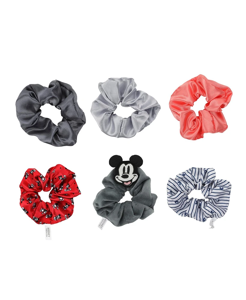 Disney Mickey Mouse Printed Fabric Hair Scrunchies (6-Piece Set)
