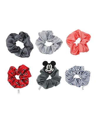 Disney Mickey Mouse Printed Fabric Hair Scrunchies (6-Piece Set)