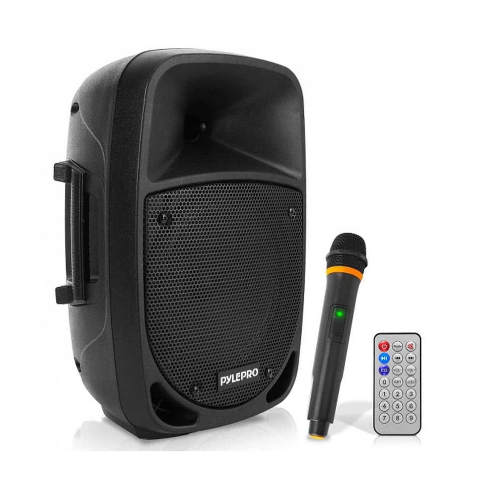 Pyle 800W Portable Bluetooth Pa Speaker – 8” Subwoofer, Led Battery Indicator, Rechargeable, MP3/Usb/Sd, Uhf Wireless Mic
