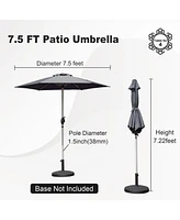 Flynama 7.5FT Outdoor Table Patio Umbrella with Push Button Tilt and Crank, Uv Protection Waterproof Market Sun Umbrella with 6 Sturdy Ribs