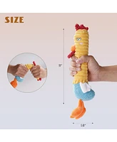 Nocciola 2 in 1 Chicken Lives Twice Dog Toy, Cute Stuffed Toys with Large Durable Rubber Squeaky Core