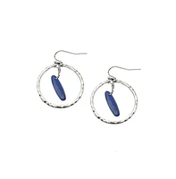 Sohi Women's Silver Circular Drop Earrings