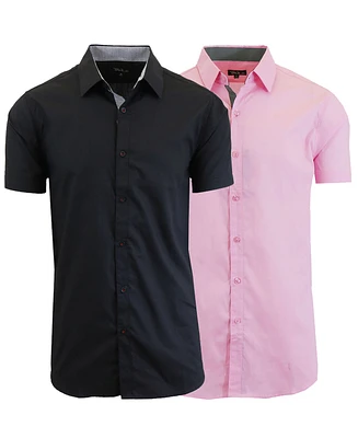 Galaxy By Harvic Men's 2-Pack Slim Fit Button-Down Dress Shirt