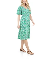 Fever Women's V-Neck Empire Waist Midi Dress