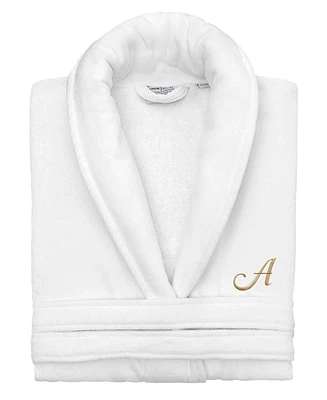 Linum Home Turkish Personalized Unisex Anovia Velour Cotton Bathrobe