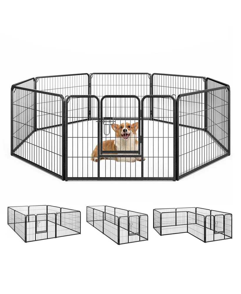 8 Panel 24 Inch Height Pet Fence Indoor Outdoor