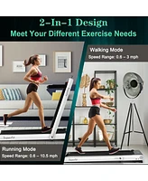 4.75HP 2 In 1 Folding Walking Pad Treadmill with Remote App Control