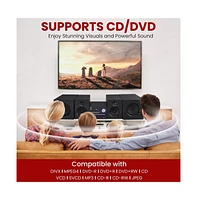 Pyle 3-Piece Wireless Bt Streaming Stereo System – MP3, Usb, Fm Radio, Bass Reflex Speaker, Remote & 2 Wireless Microphones (Black)