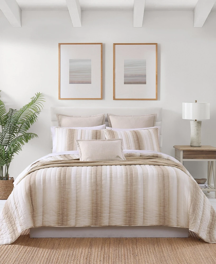 Tommy Bahama La Prisma Stripe Texture Cotton 3-Pc. Quilt Set