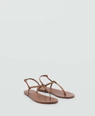 Mango Women's Mini Studs Leather Sandals