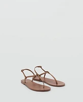 Mango Women's Mini Studs Leather Sandals