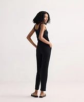 Reistor Women's Relaxed Drawstring Jumpsuit Black