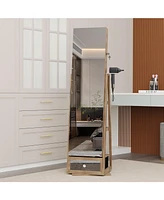 Vlsrka 360-degree Rotatable Floor Standing Full-Length Jewelry Armoire