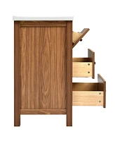 Casainc 24" Freestanding Vanity with Ceramic Sink, Cabinet with 3 Drawers