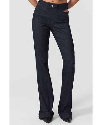 Jendue Women's Davidson Cut Out Wide Leg Pants