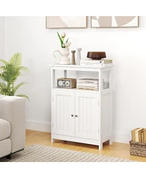 Bathroom Floor Cabinet Freestanding Storage Organizer with Open Compartment