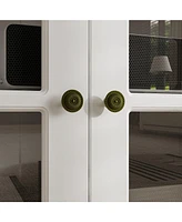 High quality luxury white multifunctional Tv cabinet, display cabinet, 12 doors, tempered glass