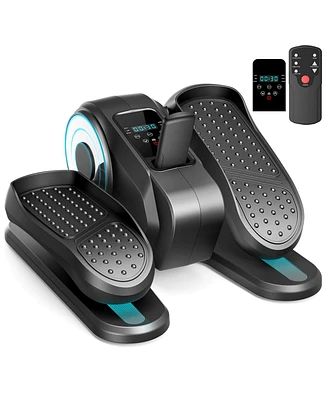 Under Desk Electric Pedal Elliptical Exerciser 12 Speeds with Remote & Display for Seniors & Office