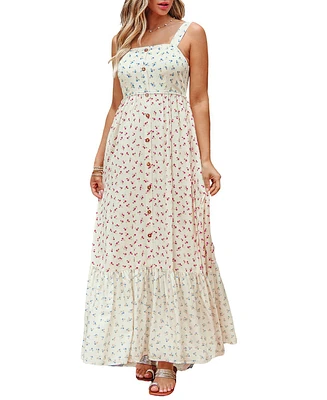 Cupshe Women's Countryside Stroll Floral Maxi Beach Dress