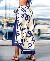 Cupshe Women's the Flow Abstract Cover-Up Sarong