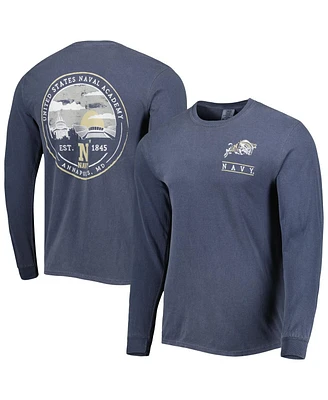 Image One Men's Navy Midshipmen Circle Campus Scene Long Sleeve T-Shirt