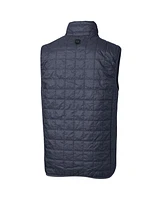 Cutter & Buck Men's Heathered Navy Syracuse Orange Big Tall Rainier PrimaLoft Eco Full-Zip Puffer Vest