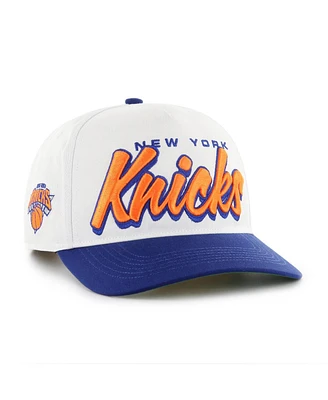 '47 Brand Men's White/Blue New York Knicks Drop shadow Rope Hitch Adjustable Hat
