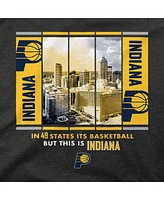 Stadium Essentials Men's and Women's Charcoal Indiana Pacers Skyline Boxout T-Shirt