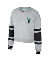 Stadium Essentials Men's and Women's  Heather Gray New York Liberty Cropped Pullover Sweatshirt