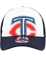 New Era Toddler White/Navy Minnesota Twins Painted A-Frame 9FORTY Trucker Adjustable Hat