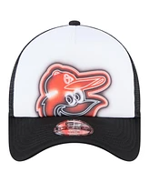 New Era Toddler White/Black Baltimore Orioles Painted A-Frame 9FORTY Trucker Adjustable Hat