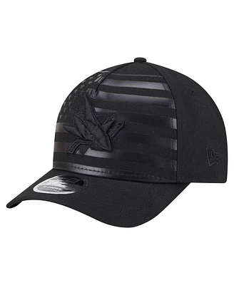 New Era Men's Black San Jose Sharks Game Day Stealth Flag 9FORTY A-Frame Adjustable Hat