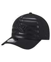 New Era Men's Black San Jose Sharks Game Day Stealth Flag 9FORTY A-Frame Adjustable Hat
