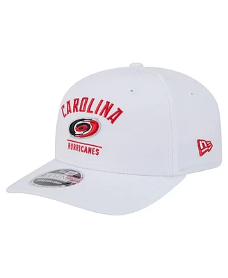 New Era Men's White Carolina Hurricanes Team Lockup Basic 9SEVENTY Adjustable Hat