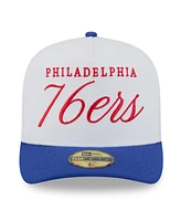 New Era Men's White/Royal Philadelphia 76ers 2025 Nba Draft A-Frame 59FIFTY Fitted Hat