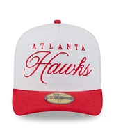 New Era Men's White/Red Atlanta Hawks 2025 Nba Draft A-Frame 59FIFTY Fitted Hat