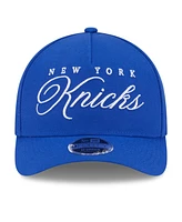 New Era Men's Blue New York Knicks 2025 Nba Draft M-Crown A-Frame 9FORTY Adjustable Hat