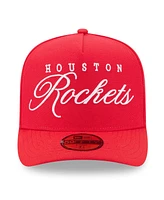 New Era Men's Red Houston Rockets 2025 Nba Draft A-Frame 59FIFTY Fitted Hat