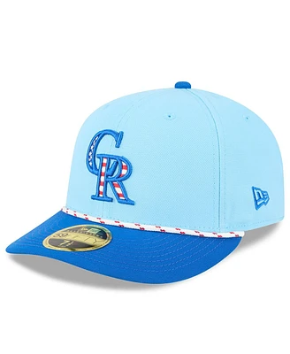 New Era Men's Light Blue/Blue Colorado Rockies 2025 Fourth of July Low Profile 59FIFTY Fitted Hat