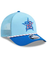 New Era Men's Light Blue/Blue Houston Astros 2025 Fourth of July 9FORTY A-Frame M-Crown Adjustable Trucker Hat