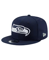 New Era Men's College Navy Seattle Seahawks 50th Season Side Patch 9FIFTY Snapback Hat