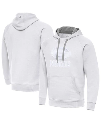 Antigua Men's White Green Bay Packers Victory Pullover Hoodie