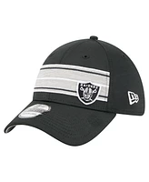 New Era Men's Black Las Vegas Raiders Stripes 39THIRTY Flex Hat