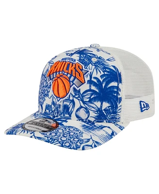 New Era Men's White New York Knicks Lemon Tree 9SEVENTY Adjustable Hat