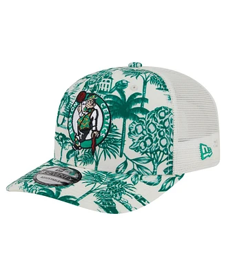 New Era Men's White Boston Celtics Lemon Tree 9SEVENTY Adjustable Hat