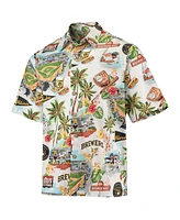 Reyn Spooner Men's White Milwaukee Brewers Scenic Button-Up Shirt