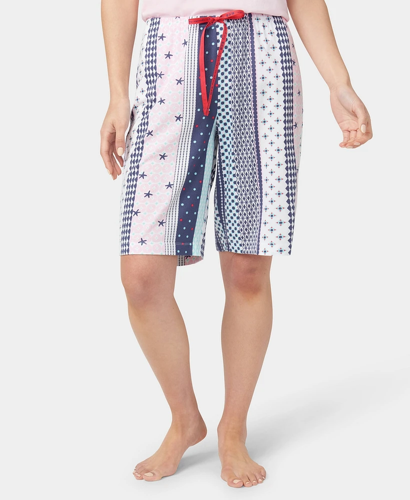 Hue Women's Seaside Stripe Bermuda Pajama Shorts